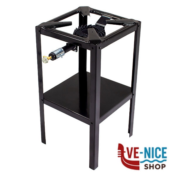 FORNELLONE GAS GPL 4 PIEDI ACCIAIO 40x40 ALTO OMAC 233/CE FORNELLI GAS C - immagine 2
