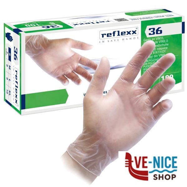 GUANTI VINILE R36 POWDER FREE XL Pz 100 REFLEXX R36/XL GUANTI LAVORO F - immagine 3