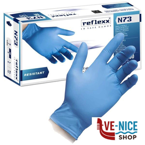 GUANTI NITRILE N73 POWDER FREE M Pz 100 REFLEXX N73/M GUANTI LAVORO F - immagine 2