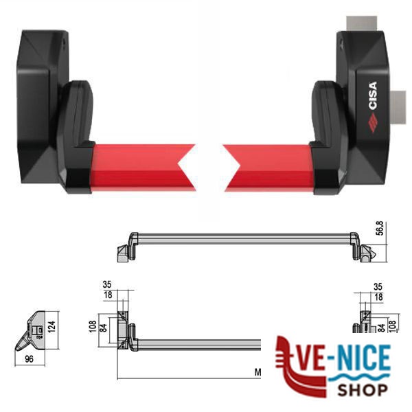 MANIGLIONE ALPHA PUSH LAT+VERT 5M011-10-0 CISA 5M011.10.0 CISA ANTIPANICO S - immagine 3