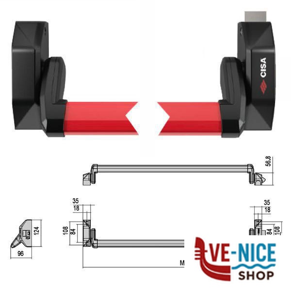 MANIGLIONE ALPHA PUSH VERTICALE 5M016-10-0 CISA 5M016.10.0 CISA ANTIPANICO S - immagine 3