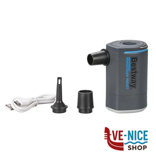 POMPA GONFIABILI BATTERIA POWERTOUCH BESTW 62322 ACCESSORI PISCINE C - immagine 3