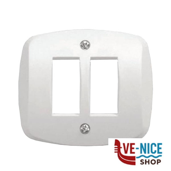 COPRINTERRUTTORE ABS BIANCO OVALE 2 POSTI 1822.2F COPRINTERRUTTORI F - immagine 3