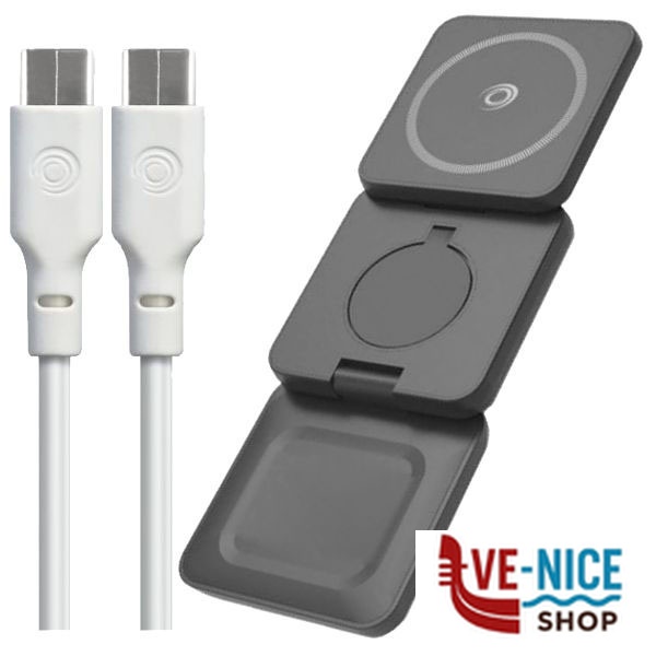 CARICABATTERIE WIRELESS TRIO CAVO w 15 4024 TIEMME 4024K ACCESSORI TELEFONIA F - immagine 3