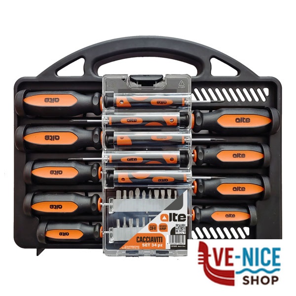 CACCIAVITI + INSERTI SET Pz 34 ALTE 12084 FL-3032 CACCIAVITI F - immagine 3
