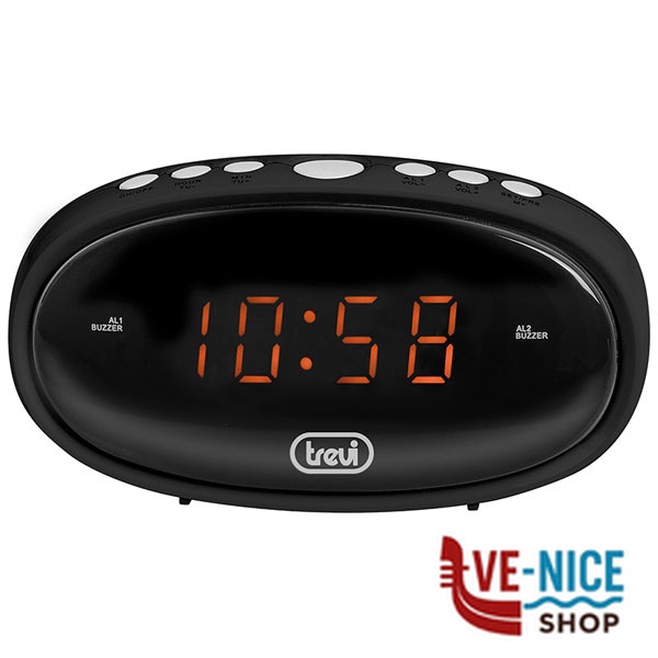 OROLOGIO SVEGLIA DIGITALE NERA EC880 TREVI 0088000 OROLOGI SVEGLIE C - immagine 2