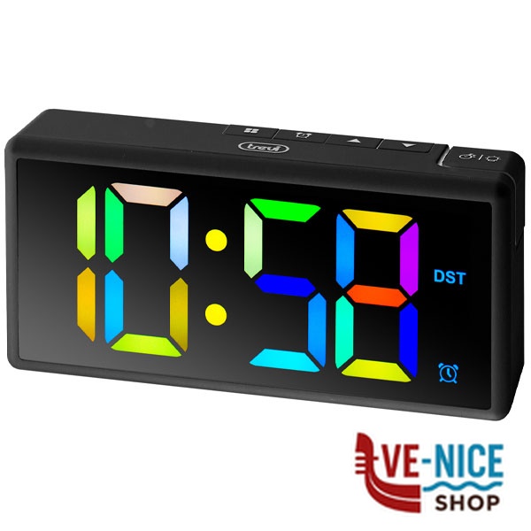 OROLOGIO SVEGLIA DIGITALE NERA EC886 TREVI 0088600 OROLOGI SVEGLIE C - immagine 2