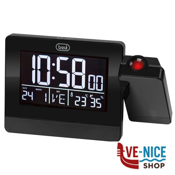 OROLOGIO SVEGLIA DIGITALE NERA EC884 TREVI 0088400 OROLOGI SVEGLIE C - immagine 2