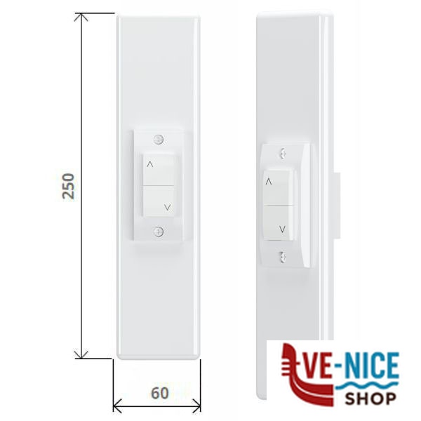 PLACCA ABS INTERRUTTORE BIANCO SATINATO 1800/MI.ECO.20 ACCESSORI AVVOLGIBILI F - immagine 4