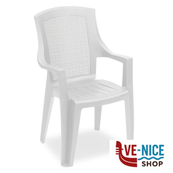 SEDIA RESINA BRACC.TRAMA BIANCA PROGARDEN STRA50BI ARREDO GIARDINO PROGARDEN C - immagine 3