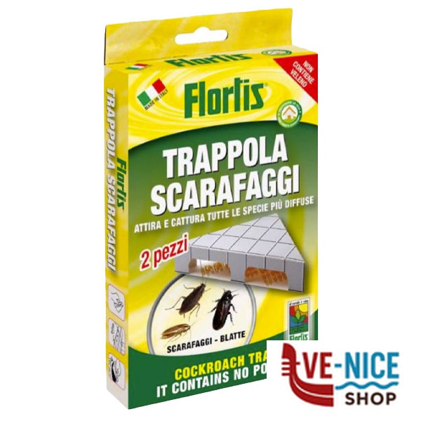 TRAPPOLA SCARAFAGGI ADESIVA TRIANG. Pz 2 FLORTIS 1331500 TRAPPOLE INSETTI C - immagine 3