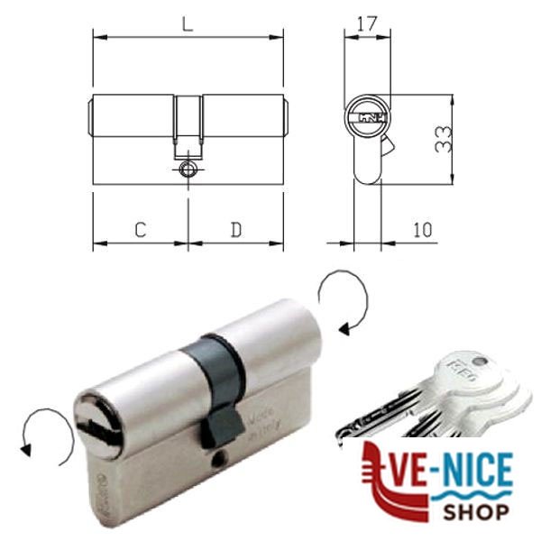 CILINDRO INFILARE R6 70-35-35 889935359 ISEO 889935359.3 ISEO CILINDRI S - immagine 2