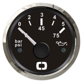 Indicatore pressione olio 0/5 bar nero/lucida - 27.321.10 Osculati
