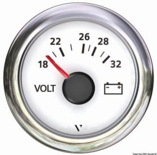 Voltmetro 18/32 V bianco - 27.487.01 Osculati