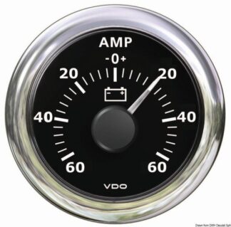 Amperometro -60 A +60 A nero - 27.590.01 Osculati