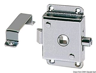 Serratura per WC ottone cromato 70x45 mm - 38.131.50 Osculati