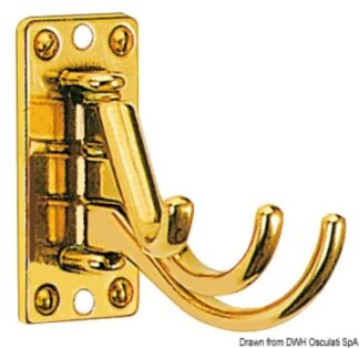 Appendiabiti 3 ganci ottone lucido 73x36 - 38.162.00 Osculati