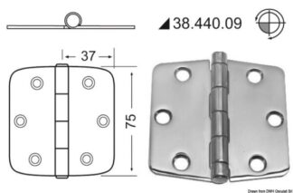 Cerniera inox 74x75 mm - 38.440.09 Osculati
