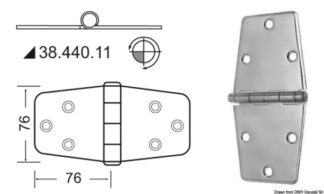 Cerniera inox 152x76 mm - 38.440.11 Osculati