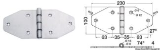 Maxi cerniera 230x100 mm - 38.440.14 Osculati