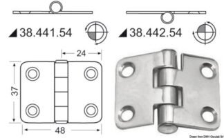 Cerniera nodo sporgente 48x37 mm - 38.442.54 Osculati