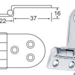 Cerniera inox a sbalzo 59x40 mm - 38.441.58 Osculati