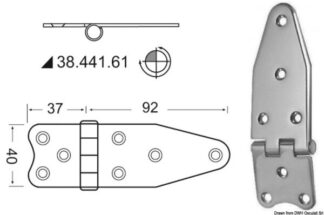 Cerniera nodo rovesc. 129x40 mm - 38.441.61 Osculati