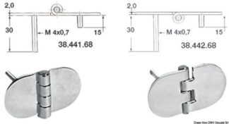 Cerniera inox 68,5x38,5 mm - 38.441.68 Osculati