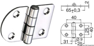 Cerniera inox 65x40 mm - 38.441.69 Osculati