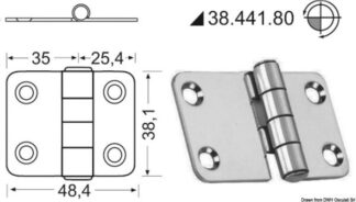 Cerniera nodo sporgente 60,4x38,1 mm - 38.441.80 Osculati