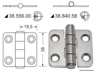 Cerniera inox 38x39 mm - 38.840.58 Osculati