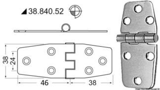 Cerniere inox 88x38 mm - 38.840.52 Osculati