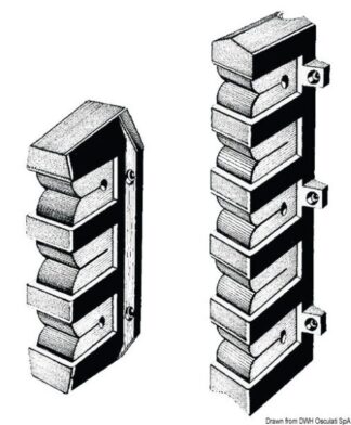Supporto per 5 canne 285x54 mm - 41.127.53 Osculati