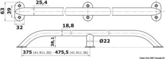 Corrimano inox mm 915 - 41.911.36 Osculati