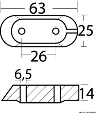 Anodo zinco cavalletto Yamaha 4/70 HP - 43.260.03 Osculati