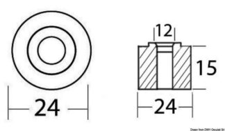 Anodo zinco a rondella mm 24x14 - 43.260.01 Osculati