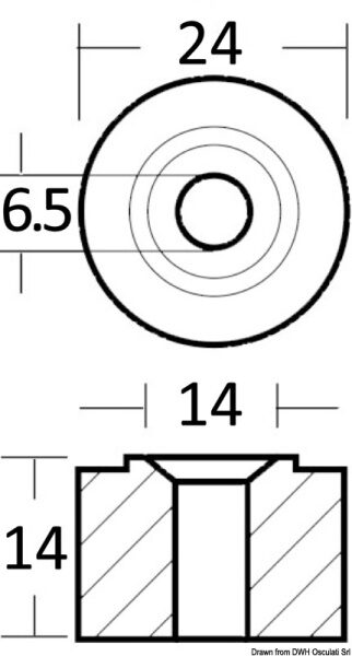 Anodo collettore 40/50/60 HP - 43.292.20 Osculati