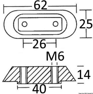 Anodo zinco piatrina Honda mm 63x25 - 43.315.21 Osculati