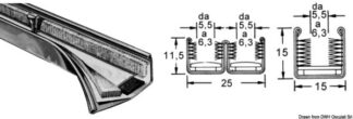 Canalina inox doppia 25 x 11,5 mm - 44.751.20 Osculati