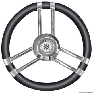 Volante C inox/nero 350 mm - 45.137.01 Osculati