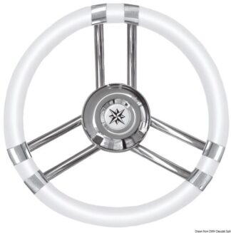 Volante C inox/bianco 350 mm - 45.137.03 Osculati