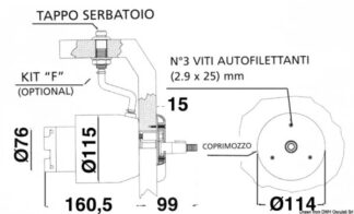 Pompa retro cruscotto UP33R - 45.280.04 Osculati