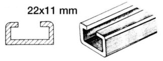 Rotaia per scorrevoli 1 m 22x11mm - 46.786.03 Osculati