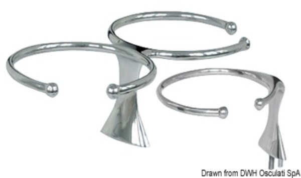 Portabicchieri inox singolo con prigionieri - 48.429.01 Osculati