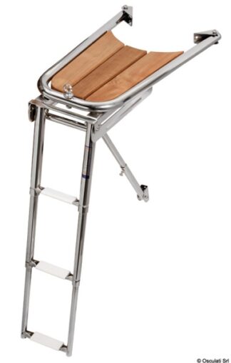Delfiniera inox/teak con scaletta 3 gradini - 48.471.03 Osculati