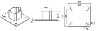 Supporto sedile 45 cm base lucida - 48.650.02 Osculati
