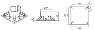 Colonnina light 30 cm base lucida - 48.660.01 Osculati