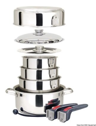 Set pentole impilabili inox con interno in ceramica - 48.700.02 Osculati