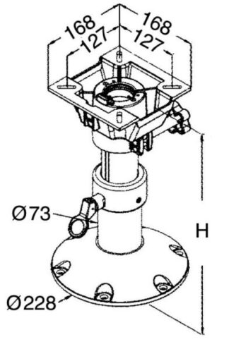 Supporto sedile girevole 457 mm - 48.710.02 Osculati