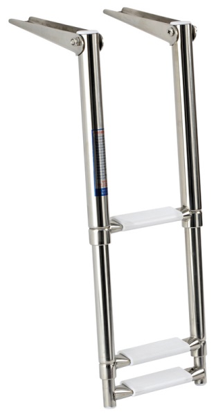 Scaletta inox telescopica stretta 3 gradini bianchi - 49.541.23 Osculati